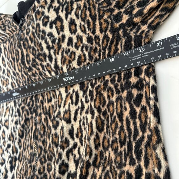 Nick Nora Leopard Print Adult Jumpsuit Pajamas Size L Hood Mittens Loungewear - Picture 9 of 12